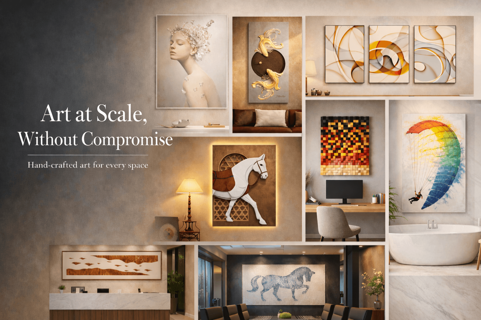 Commercial space with wall art